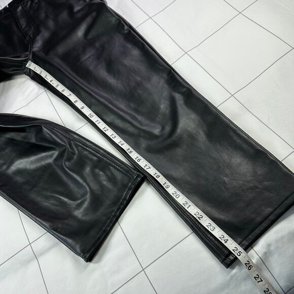 Abercrombie & Fitch Pants Womens 27 Black Curve Love Faux Leather Vegan Straight - Picture 9 of 11